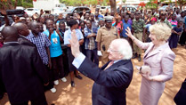 Pictured is President Michael D Higgins and his wife Sabina at the Lilongwe University of Agriculture and Natural Resources in Malawi, prior to  President Higgins delivering a keynote address titled 'Ireland and Malawi: Working Together to Achieve Food Security’. Photo Chris Bellew /Photography 2014