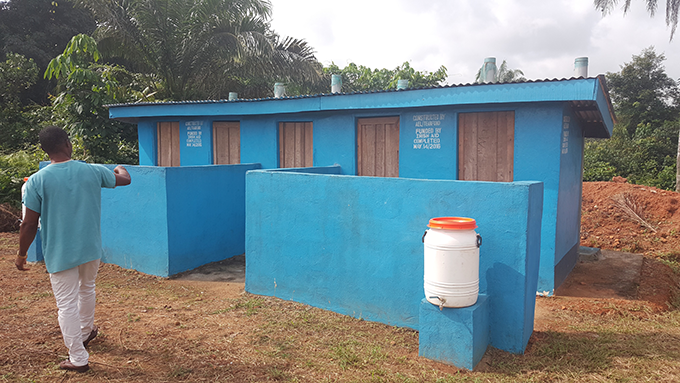 A newly constructed Latrine for patients and clinic staff at the Seaton Juaryen Clinic- Sinoe County. Photo Credit: Tearfund/Teta Lincoln