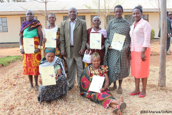 Pastoralist women after receiving their CCRO