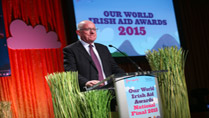 Minster Flanagan speaking at the Our World Awards 2015