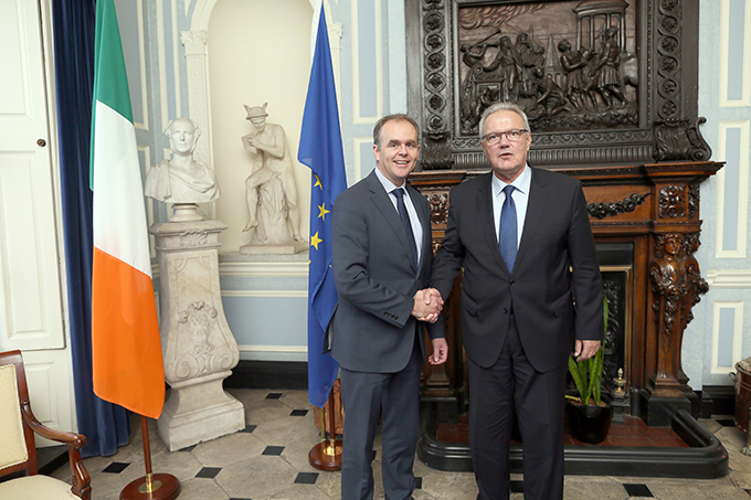 (L-R) Minister of State for Diaspora and International Development Joe McHugh T.D. and the EU Commissioner for International Cooperation and Development Neven Mimica. Oct 18th 2016 Photo courtesy of Irish Aid