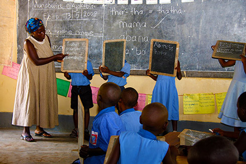A primary school class in Kasese area of Uganda 