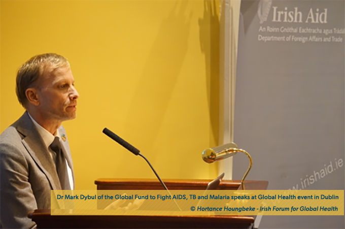 Dr. Mark Dybul speaking at the public global health event in the Royal College of Surgeons of Ireland.
Photo Credit: Hortance Houngbeke - Irish Forum for Global Health